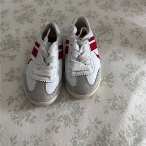 Kids White and Red Sneakers